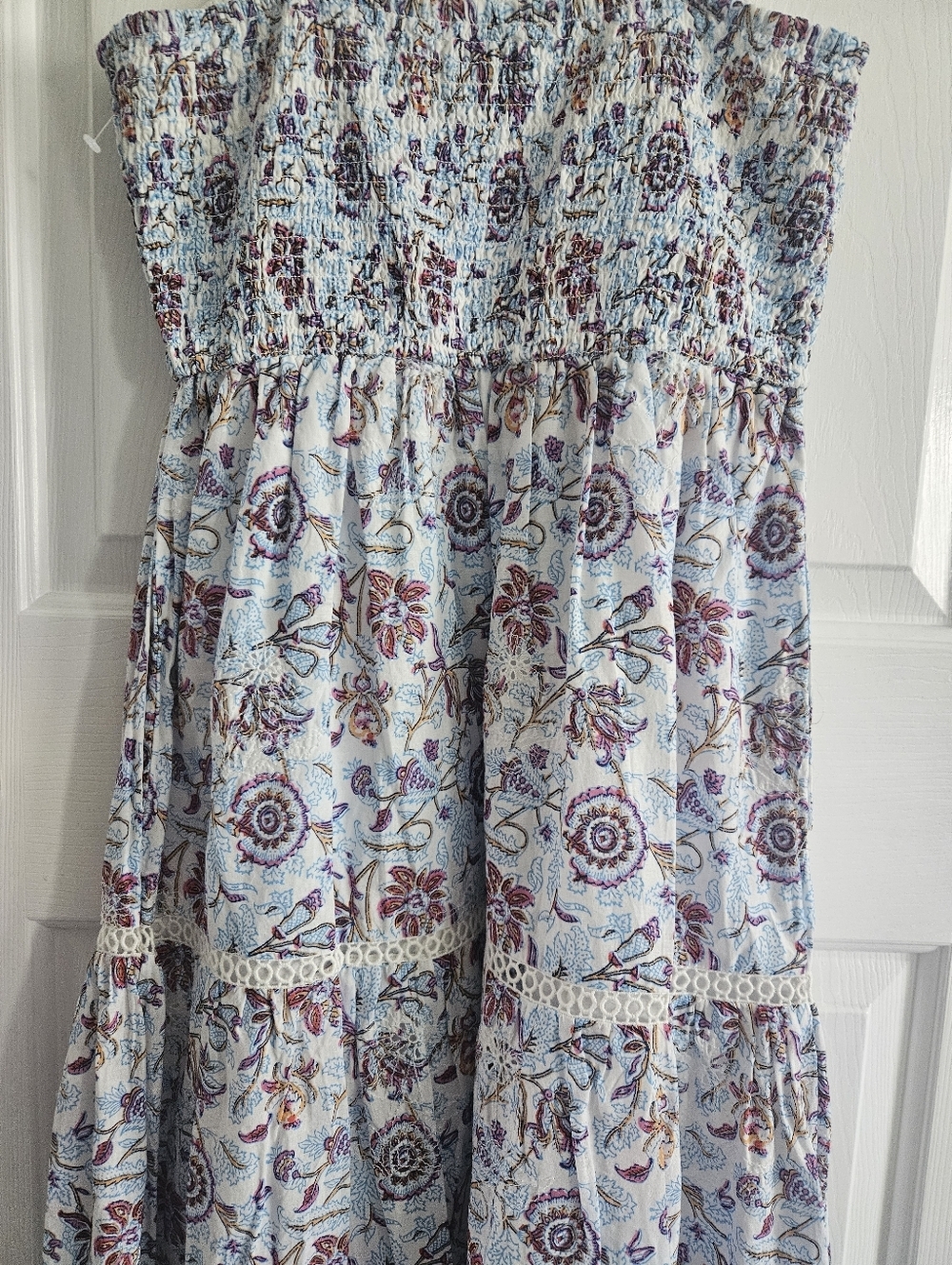 NWOT Target X Roller Rabbit Sketched Floral Tiered Maxi Dress With Tie Straps - Picture 7 of 10